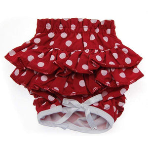 Pet Stop Store x-small Cute Red & White Polka Dot Panties for Dogs