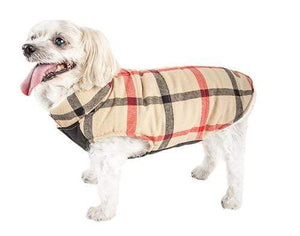 Pet Stop Store xs Classical Blue & Red Plaid Insulated Dog Coat