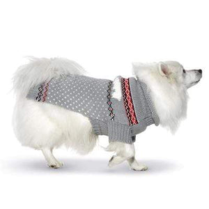 Pet Stop Store xs Gray Hand Knit Polar Bear Dog Sweater