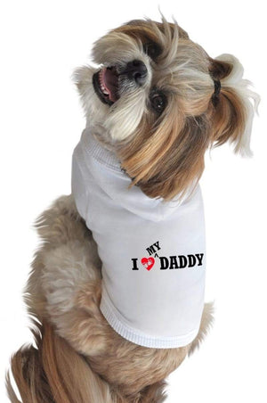 Pet Stop Store xs white I Love My Daddy Dog Hoodie in Black & White