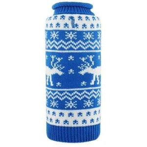 Pet Stop Store xxs Cute Blue & White Holiday Reindeer Dog Sweater