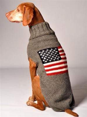 Pet Stop Store xxs Patriotic Handmade  American Flag Dog Sweater