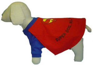 Pet Stop Store 0 Fun & Cute Red & Blue Super Dog Halloween Costume with Cape