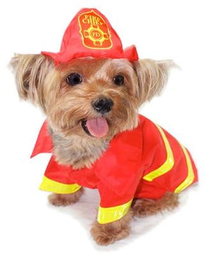 Pet Stop Store 0 Fun Firey Fireman Dog Costume with Hat