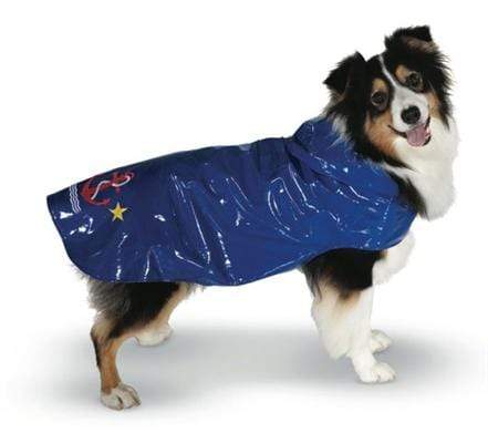 Anchor Nantucket Blue Hooded Rain Slicker for Dogs