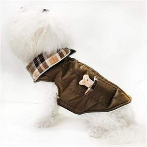 Pet Stop Store 08 brown Brown & Black Puffer Dog Coats with Pockets