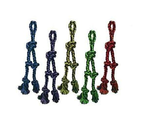 Pet Stop Store Multipet Nuts for Knots Rope Tug w/2 Danglers (Assorted Colors) 20"
