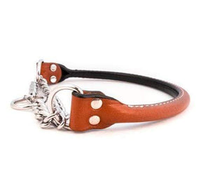 Pet Stop Store 20" adjusts 14" to 20" / Tan Rolled Leather Martingale Dog Collars at Pet Stop Store
