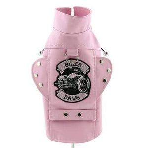 Pet Stop Store 3xl / Pink Embroidered Biker Dog Motorcycle Pink Jacket All Sizes