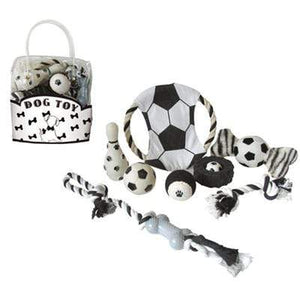 Pet Stop Store Black & White Toy Gift Set for Dogs