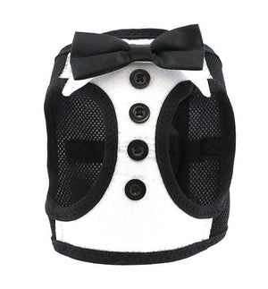 Pet Stop Store Black & White Tuxedo Dog Harness 4 Bows Ties Included