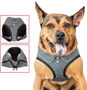 Pet Stop Store Checkerwag' Black & White Mesh Reversible Dog Harness