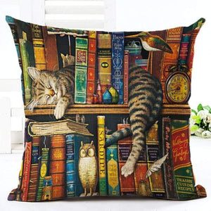 Pet Stop Store 6 / without pillow inner Cotton 45x45 Lazy Cat Cartoon Printed Pillow Covers