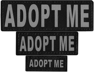 Pet Stop Store ADOPT ME xs Reflective Removable Patches for Dog Vests & Harness