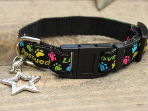 Pet Stop Store Adult Cat collar Rescue Me Cat Collar with Charm