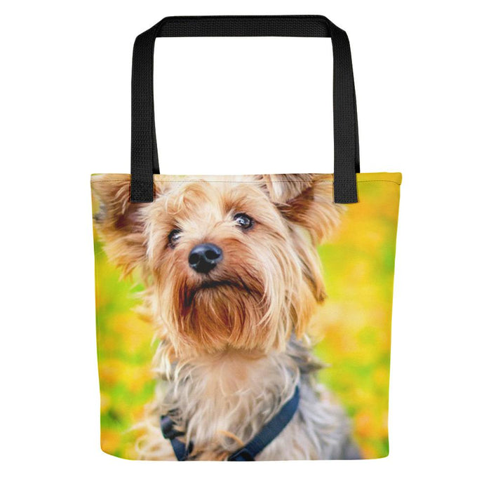 Bright & Playful Over the Shoulder Yorkie Tote Bag