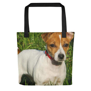 Pet Stop Store Black Grassy Jack Russell Terrier Over the Shoulder Tote Bag