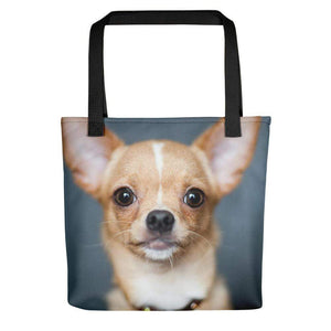 Pet Stop Store Black Perky Cute Chihuahua Tote Bag