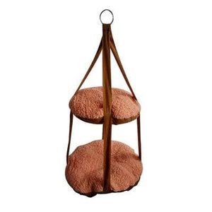Pet Stop Store brown Brown or Gray Dual-Lounger Swinger for Cats