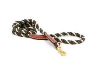 Pet Stop Store Camo Cotton Rope Leash with Leather Accents