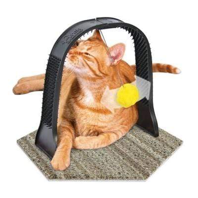 Carpet Based Hands Free Cat Arch Groomer for Scratching