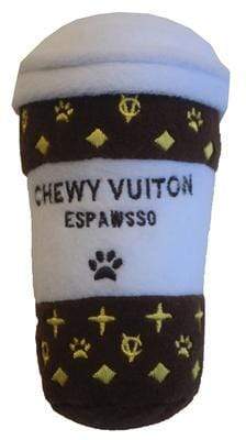 Pet Stop Store Chewy Vuiton Boutique Coffee "Espawsso" Dog Toy