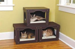 Pet Stop Store Chocolate Brown Decorative Stackable Cat Bed