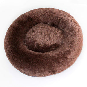 Pet Stop Store Chocolate Round Shaped Cuddle Shag Dog Bed