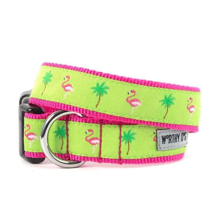 Fun & Playful Flamingos Dog Collar & Leash