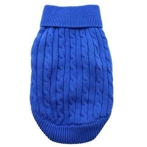 Pet Stop Store Cozy & Warm Riverside Baby Blue Cable Knit Dog Sweaters