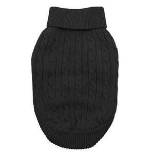 Pet Stop Store Cozy & Warm Riverside Black Cable Knit Dog Sweater