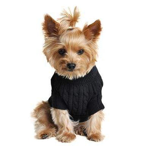 Pet Stop Store Cozy & Warm Riverside Black Cable Knit Dog Sweater