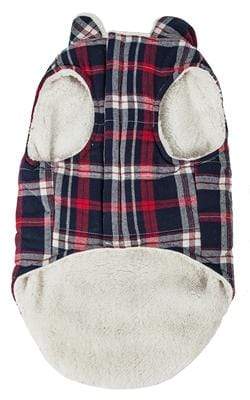 Pet Stop Store Cute & Comfy 'Puddler' Classical Black & Red Plaid Insulated Dog Coat