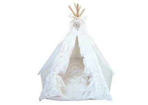 Pet Stop Store Cute & Fancy Lullaby Teepee Dog Bed with Stuffed Pillow