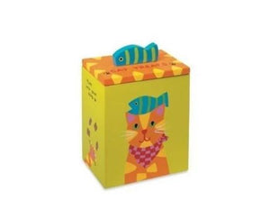 Pet Stop Store Cute & Colorful Hand Painted Collection Orange Yellow Cat Treat Box