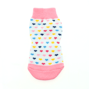Pet Stop Store Cute Non-Skid Pink and White with Hearts Dog Socks