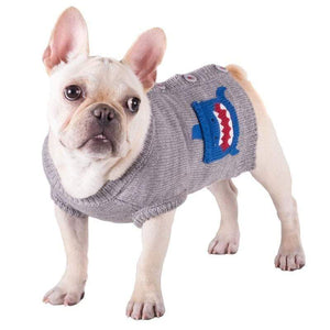 Pet Stop Store Cute & Playful Gray Shark Cardigan Dog Sweater