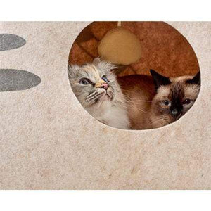 Pet Stop Store Easy to Wash Foldable Tan Cat Cave Bed
