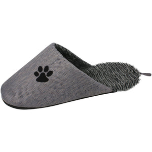 Pet Stop Store Eco-friendly Faux-Fur Gray & Black Slipper Dog Bed