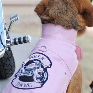 Pet Stop Store Embroidered Biker Dog Motorcycle Pink Jacket All Sizes