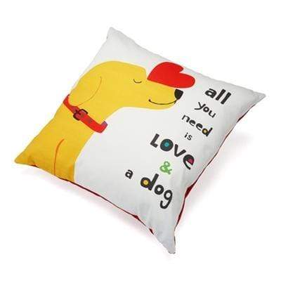 Fun All You Need is Love and a Dog Throw Pillow  (20" x 20")
