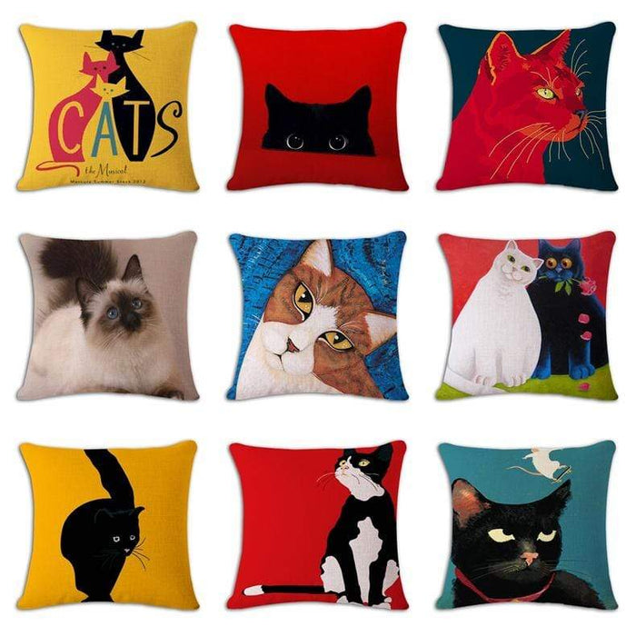 Fun & Playful Decorative Cat Lovers Pillow Covers