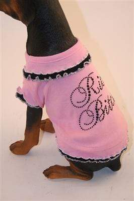 Pet Stop Store Fun Sassy Pink & Black Rich Bitch Dress for Dogs