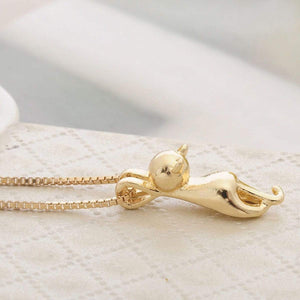 Pet Stop Store Gold Charming Metal Cat Link Chain Necklace