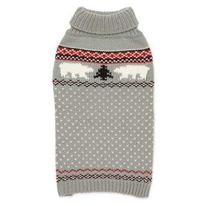 Pet Stop Store Gray Hand Knit Polar Bear Dog Sweater