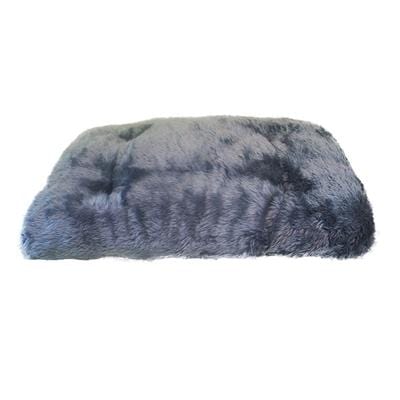 Gray Slumber Minky Faux Fur Dog Cushion
