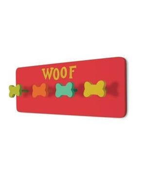 Pet Stop Store Hand Painted  Red Woof Dog Leash Holder