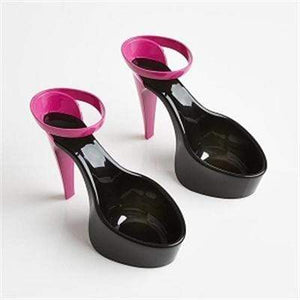 Pet Stop Store Stylish & Fun Hot Pink & Black Ladies Heel Pet Bowls