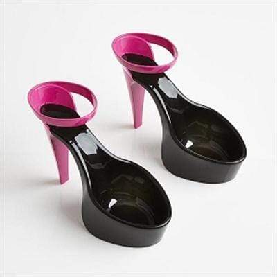 Stylish & Fun Hot Pink & Black Ladies Heel Pet Bowls
