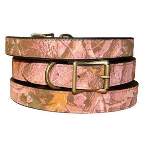 Pet Stop Store Camouflage Leather Dog Collars in Pink & Gray